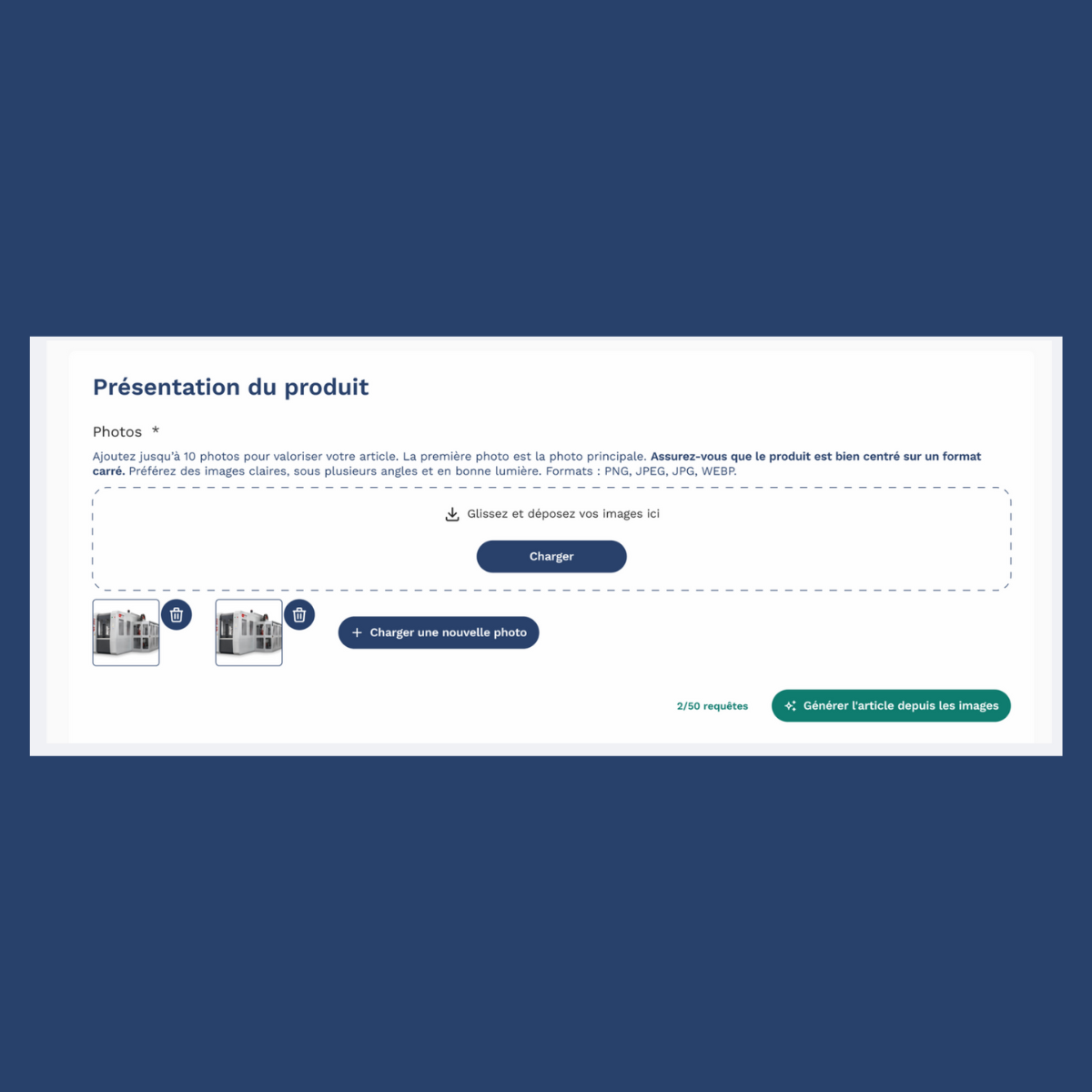 Capture d'écran 2 du projet Publiez vos fiches produits 5x plus vite
